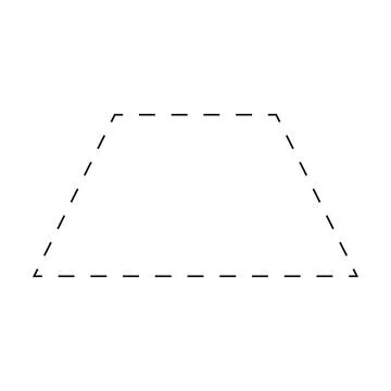 Trapezoid or Trapezium shape dashed symbol vector icon for creative graphic Stock Illustration