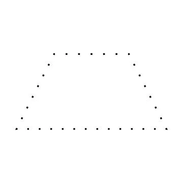 Trapezoid or Trapezium shape dashed symbol vector icon for creative graphic Stock Illustration