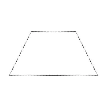 Trapezoid or Trapezium shape dotted symbol vector icon for creative graphic Stock Illustration