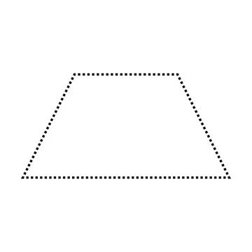 Trapezoid or Trapezium shape dotted symbol vector icon for creative graphic Stock Illustration