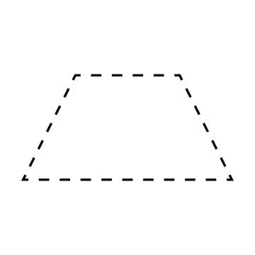 Trapezoid or Trapezium symbol dashed shape vector icon for creative graphic Stock Illustration