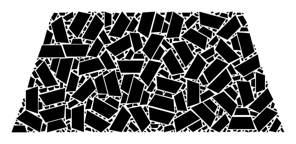 Trapezoid Recursive Icon Collage of Self Icons Stock Illustration