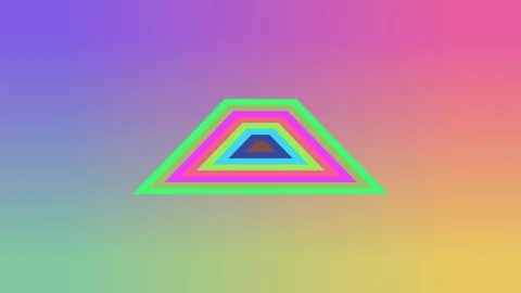 Trapezoid Tunnel Motion Graphic with Nested Multi-Colored Outlines Stock Footage 340899276