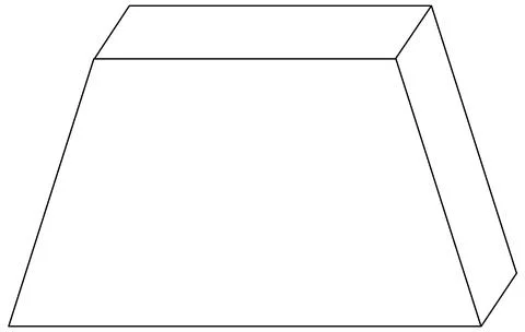 Trapezoidal prism shape doodle outline for colouring Stock Illustration