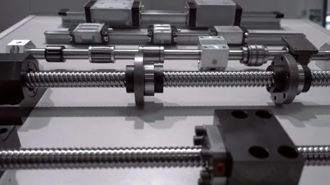 Trapezoidal screw for precise and powerful linear movement Stock Footage 98224907