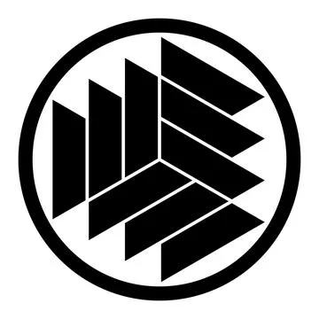 Trapezoids forming a hexagon in a circle, crop circle pattern Stock Illustration