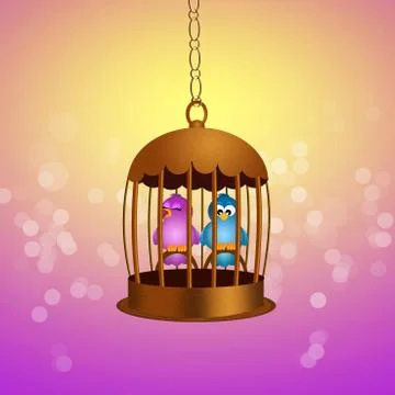 Trapped birds Stock Illustration
