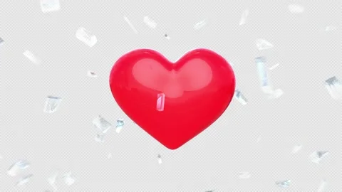 Trapped in the ice, the heart explodes and breaks the ice to pieces. Stock Footage 196215985