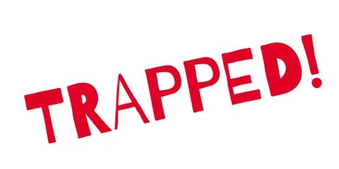 Trapped rubber stamp Stock Illustration