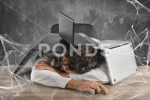 Trapped by technology web Stock Photos