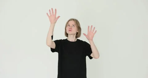 Trapped woman meme expression and scared... | Stock Video | Pond5