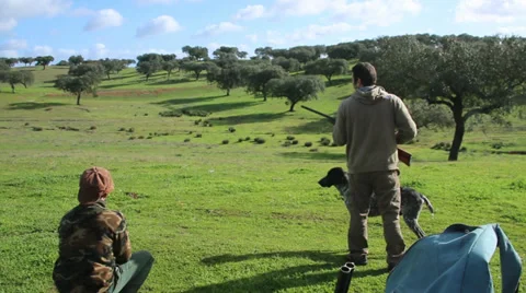 TrapShooters Training On Countryside Stock Footage 33784240