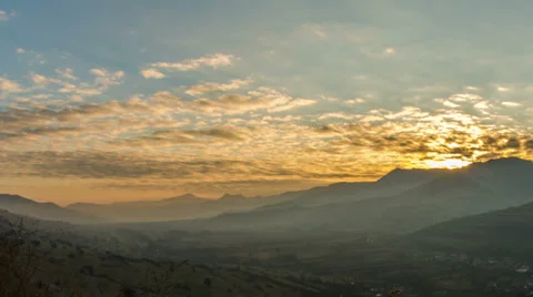Trascau mountains valley sunset time lapse HD 스톡 동영상 34662033