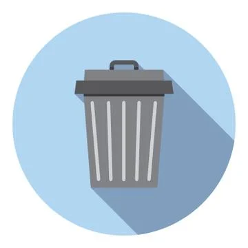 Trash And Garbage Can Flat Icon Stock Illustration
