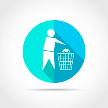 Trash and man icon. Vector illustration. Stock Illustration