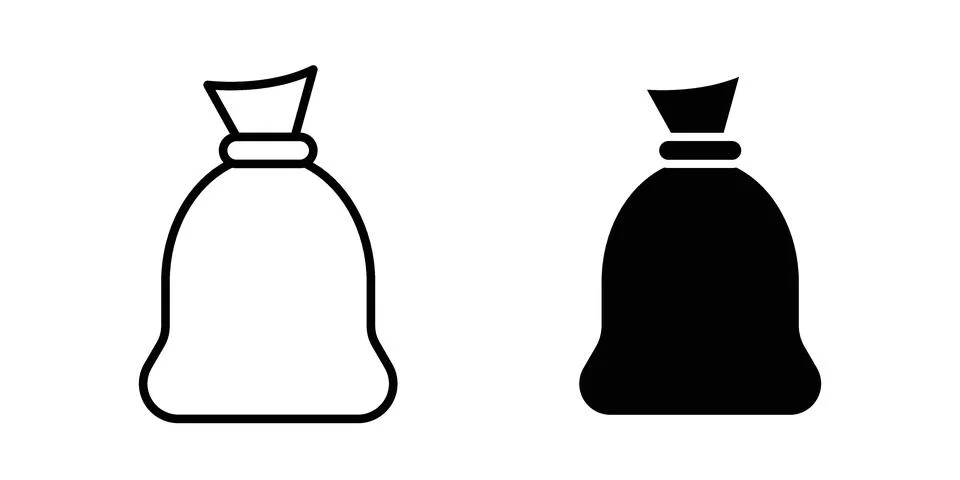 Trash bag icon bundle for website design projects Stock Illustration
