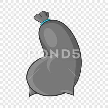 Trash bag icon, cartoon style Stock Illustration