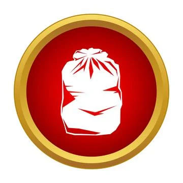 Trash bag icon representing waste disposal and cleanup Stock Illustration