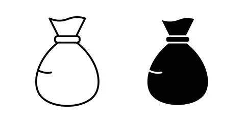 Trash bag icon vector art Illustrations Ilustración de archivo
