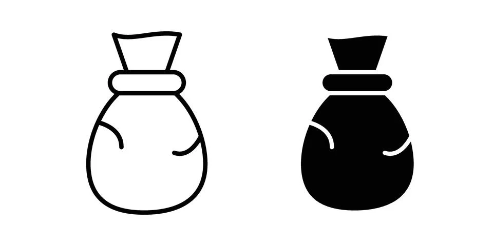 Trash bag icon vector, illustration icon set Stock Illustration