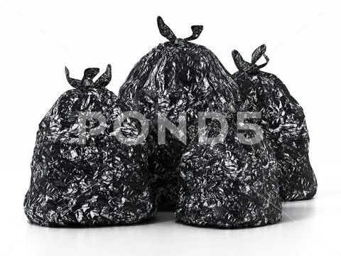 Trash bags isolated on a white background, Stock image