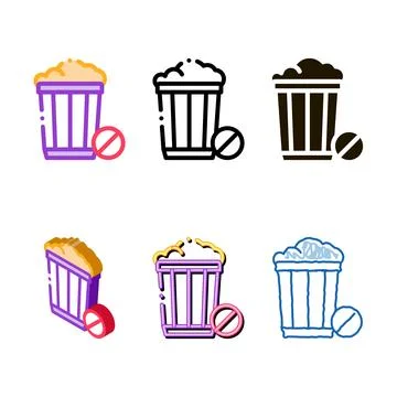 Trash basket icon vector outline looks Stock Illustration
