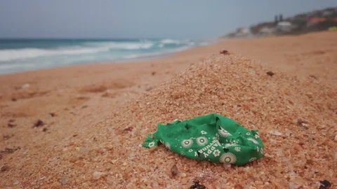 Trash on the beach 21 Stock Footage 121610807