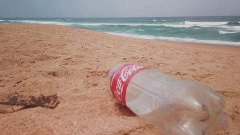Trash on the beach 6 Stock Footage 121610756
