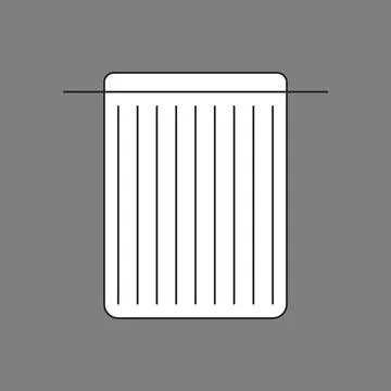 Trash bin black white icon - vector illustration Stock Illustration