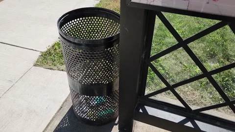 Trash Bin Bus Stock Footage 197840363