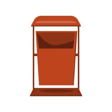 Trash bin color isolated vector illustration on a white background Stock Illustration
