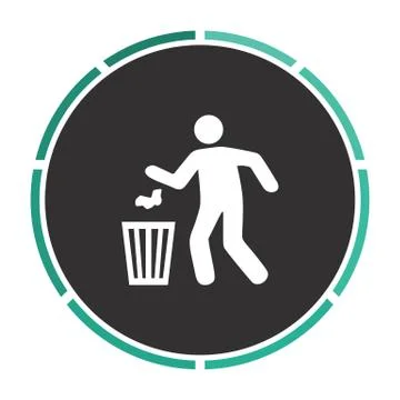 Trash bin computer symbol Stock Illustration