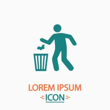 Trash bin computer symbol Illustrazione stock