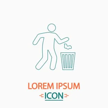 Trash bin computer symbol 스톡 일러스트