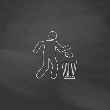 Trash bin computer symbol Stock Illustration