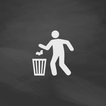 Trash bin computer symbol Stock Illustration