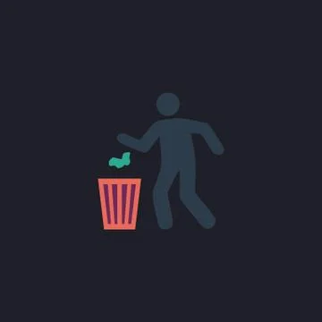 Trash bin computer symbol Illustrazione stock