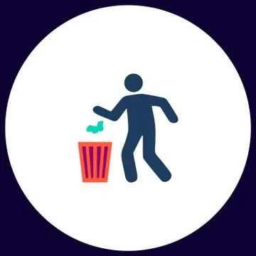 Trash bin computer symbol Stock Illustration