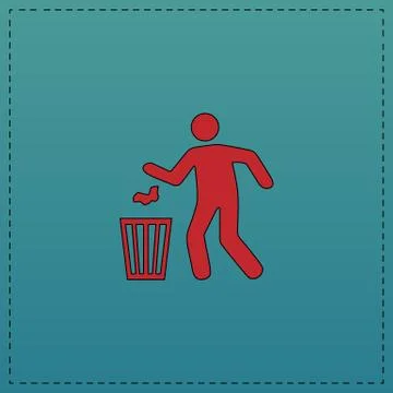 Trash bin computer symbol Illustrazione stock