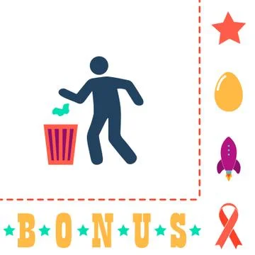 Trash bin computer symbol Stock Illustration