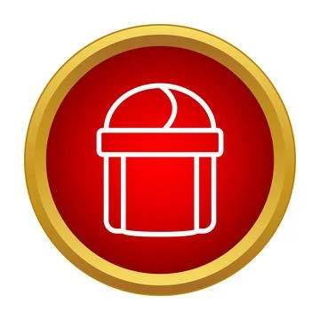 Trash bin container icon representing waste disposal Stock Illustration