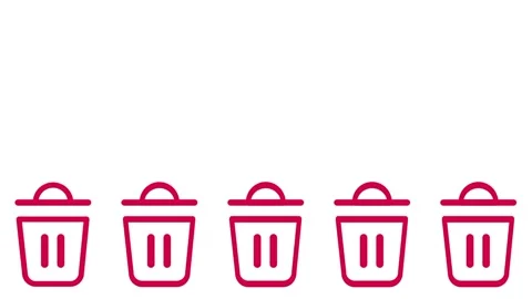 Trash Bin Delete Icon Set 库存影片 343508423