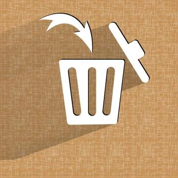 Trash bin. Flat modern web button  on a flat geometric abstract background Stock-Illustration