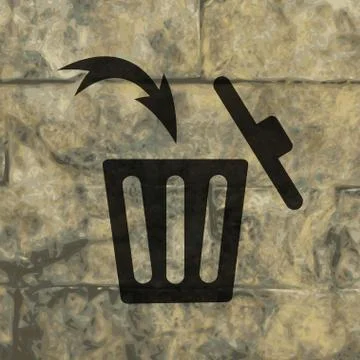 Trash bin. Flat modern web button and space for your text. Stock-Illustration