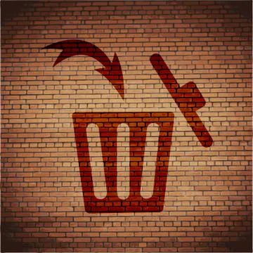 Trash bin. Flat modern web button and space for your text. Stock-Illustration