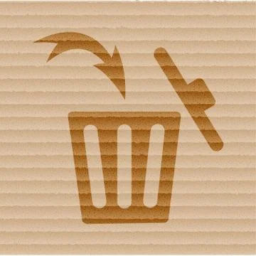 Trash bin. Flat modern web button and space for your text. Stock-Illustration