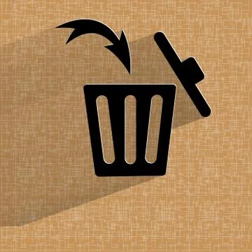 Trash bin. Flat modern web button  on a flat geometric abstract background Stock-Illustration