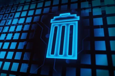 Trash bin form data technology Stock Illustration