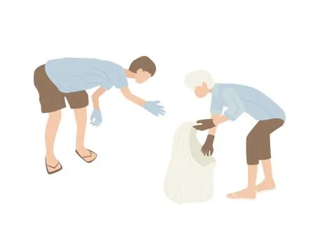 Trash bin, garbage can in flat design style. Ecology, Stock Illustration