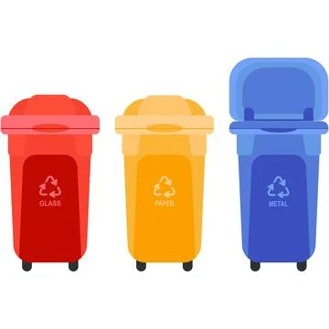 Trash bin for garbage sorting icon vector Stockillustratie